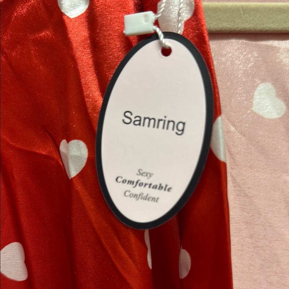 Ring Red Heart Print Robe - Picture 2 of 5